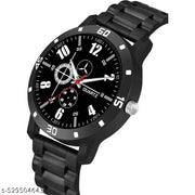 Medboo Men  Watch Marchi Black dial Bumpper Pu Belt Men and Boy Watch
