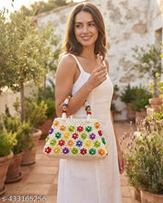 Rosy Multicolor Hand Held Bag