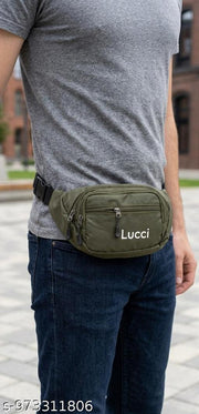 Lucci Multipurpose waist bag | Waist Pouch | Belt Bag for Travel & Daily Use Waist pouch ( Green)