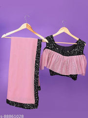 Lycra Saree Set with Stitched Blouse | Free Size (38–42)