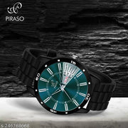 ANALOG DAY&DATE WORKING DISPLAY TURQUOISE DIAL&BLACK STRAP WATCH FOR MEN&BOYS