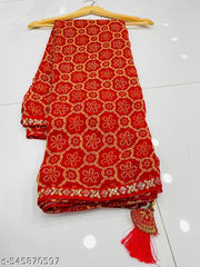 GEORGETTE SAREE, BANDHANI SAREE, CHUNRI SAREE, BANDHEJ SAREE, MATAJI SAREE, RED SAREE, SAREE FOR WOMEN, TRENDING SAREE