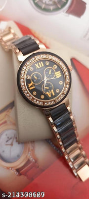Super And Diamond  New Metal Analog Watch For women&Girls