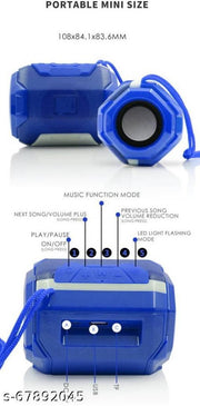 A005 Megabass Wireless Bluetooth V4.2 Speaker with SD/USB/AUX & FM Support Compatible for All Devices (Blue Colour)