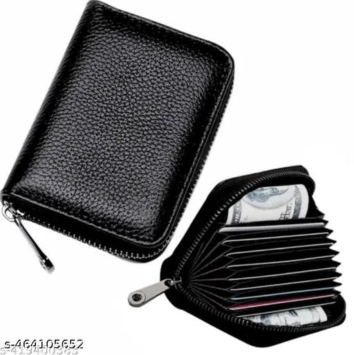 High Quality Zipper, 9 Slots Leather Credit Card Holder | ATM Card Holder For Mens and Womens (PACK OF 1)(BLACK)