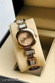 Women's &Girls&Miss&Ladies Special Edition Jewellery Chain & Round Dial in Square case with Ston Studded Analog Watch - For Women