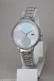 Gorgeous Flower Designer Silver Stainless Steel Belt Analog Watches for women