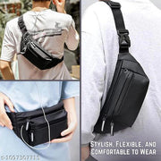 Waist Bag Men & Women Side Pouch for Travel & Sports Waterproof Adjustable Strap Waist Bag  (Black)