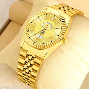 Legacy Series Original Gold Plated Day and Date Functioning | Stylish Chain | Quartz Analog Watch for Boys/ Men