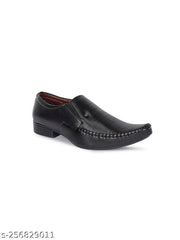 Men's Black Synthetic Leather Slip On Party Formal Shoes - MRJ13