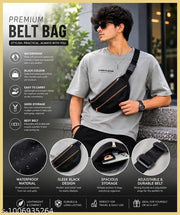 Premium Black Crossbody Sling Chest Bag for Men | Water-Resistant Travel Waist & Shoulder Bag with Dual Zipper