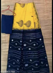 Jaipuri Hand Block Printed Soft Cotton Mulmul Saree ,Sanganeri Cotton Malmal Saree, Bagru Cotton Saree, Batic / Batik Print Cotton saree In Super Fine 92*80 Fabric Quality With Attached Blouse Piece for Woman