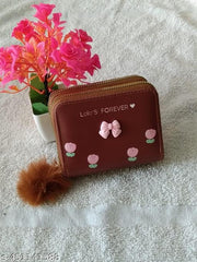 Small Double Chain Wallets with Credit Card Holder for Women and girls, Front Designs may very