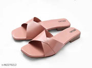 Women’s Peach Flat Sandals | Stylish Open-Toe Slip-On Flats | Soft Cushioned Sole Comfortable Footwear | Lightweight & Durable Casual Sandals for Daily Wear, Office, College, Travel, Shopping & Summer Outings