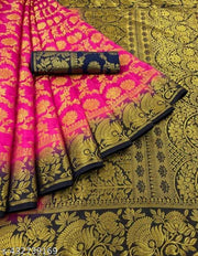 BANARASI SILK SAREE WITH UNSTICHED LATKAN