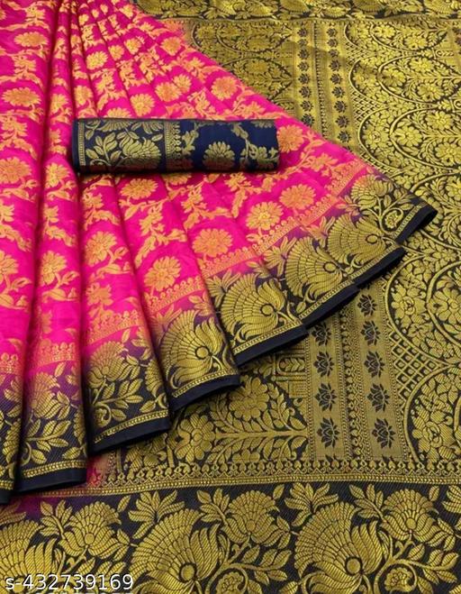 BANARASI SILK SAREE WITH UNSTICHED LATKAN