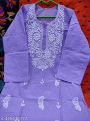 Lucknowi Chikankari Original gala booti miror work with free inner  Premium Quality