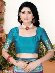 Cotton Silk Jacquard Saree with Unstitched Blouse
