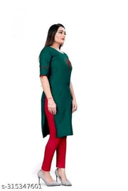 Fancy Festival Doimond Hot Fix Cotton Kurti Combo-2