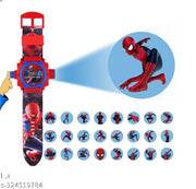 Favourite Spiderman 24 Character Projector Kid's Band Watch (Red) Digital Watch - For Boys