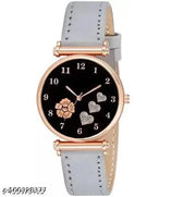 Analog Hart Designer Dial Stylish premium Leather Strap Watch For Girls and Women
