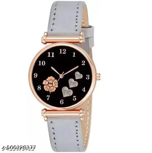 Analog Hart Designer Dial Stylish premium Leather Strap Watch For Girls and Women