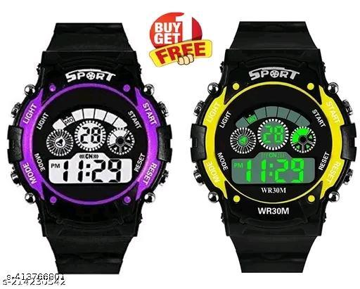 Fancy Unisex Waterproof 7 Light Digital Multifunctional Watch For Kids Boys And Girls pack -2 Fancy Unisex Waterproof 7 Light Digital Multifunctional Watch For Kids Boys And Girls pack -2
