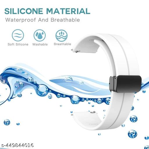 New Edition White 22MM Magnetic Buckle SoftSilicone Sport Strap Band For AmazfitGTR 2, GTR 2e, GTR 47MM / NoiseFitEndure, FitEvolve, FitActive Smart Watch For Men Women