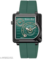 Dual Time Date Display Radium Dial  Magnetic Belt Analog Watch For Men_B31k