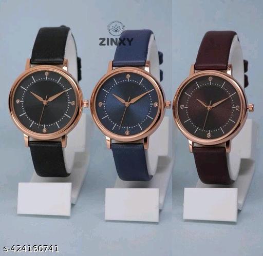 Best Quality Festive Season Royal Designer Round Dial Attractive Leather Belt Women Watches Combo Pack of 3 Watches combo for women stylish girl watches combo pack of 3 analog watches combo wrist watches combo watches for girls stylish watches Set