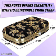 Rajasthani Party Clutch for Women Box Clutch with Golden Chain Sling Embroidery Bag