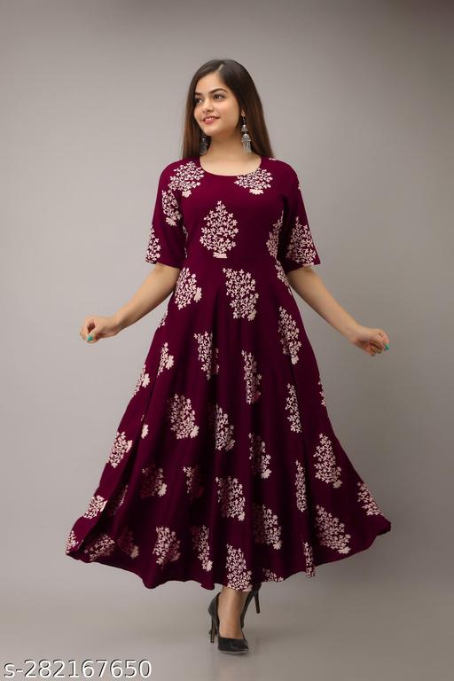 Brown anarkali