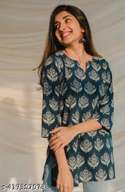 Woman's Rayon Printed Short Kurta