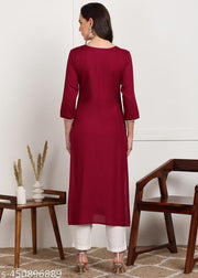 Sequin Embroidered Straight Kurti
