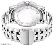 White dial day and date function working analog sports watch for mens and boys(metal belt day and date watch for mens)