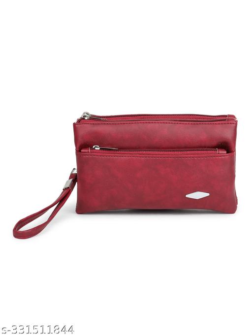 GUKA Wallet For Women / money organizer / women clutch / 3 zip compartments / multi compartment wallet