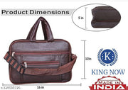 swastik enterprise genuine lether world 15.6 inch laptop officeal bag brown