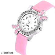 Best Quality Festive Season Pink and black Designer Round Watch ||  Belt Women Watches Combo Pack of 2For Menand women || combo watches for girls and boy stylish watches Set