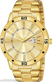 Day n Date Men Stylish Analog Latest Watches Combo - Set of 2 - GOLD-20-AND-SLV-21