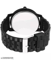 black stylish   paid u Rubber belt men watch