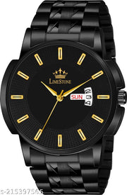 LIMESTONE Day and Date Functioning Steel Strap Adult Boys Quartz Analog Watch - For Men ()