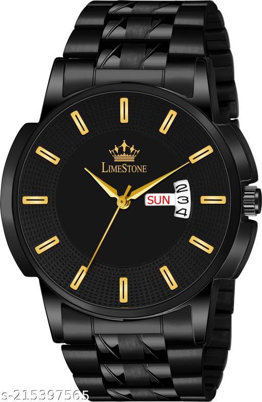 LIMESTONE Day and Date Functioning Steel Strap Adult Boys Quartz Analog Watch - For Men ()