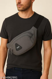 OZEL BAG Premium Crossbody Waist Bag | Trendy Travel Fanny Pack with Multiple Zippers | Unisex Adjustable Belt Pouch