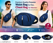 Flikker: Stylish Unisex Polyester Kawar Yatra Waist Bag | Water-Resistant Crossbody Chest Bag Trendy Side Bag  for Boys Belt Bag Girls Unisex Crossbody Wallet Purse Small Wallet Pouch Fanny Pack Swag Bag for Man Hip Bag (Blue, Pack of: 1)