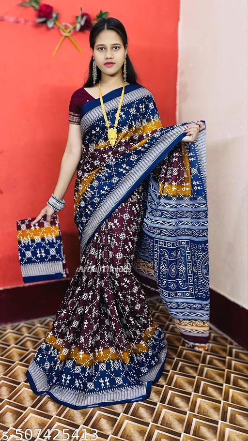 Pure cotton Sambalpuri printed saree pasapalli ikat
