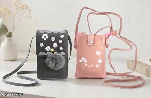 MAHABAL Sling Bags for Women Latest |Crossbody Bag | Phone Bag Stylish PU Leather.Mobile Cell Phone Holder Pocket Purse Wallet Mini Shoulder Bags Ideal Gift for Women. (pair of 2 sling bag)