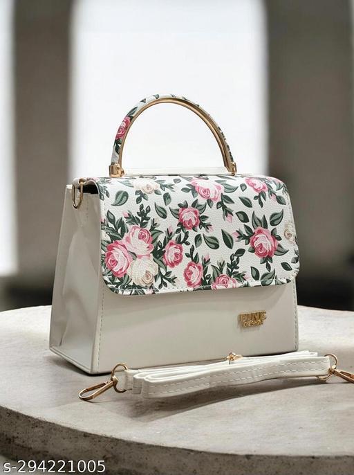 Fine design New stylish women white sling bag/Premium pu leather sling bags for women/Party bag and wedding bag for women/Women printed sling bag/Women casual hand bag