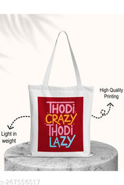 TrendoPrint Women & Girls Extra Spacious Cotton Multicolor Tote Bag-NTB113