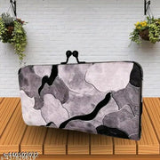 Fantastiqo Abstract Grey & Black Clutch Bag for Women | Stylish Party & Ethnic Sling Purse | Modern Handbag