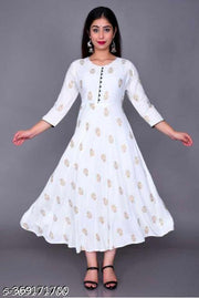 women 's print  anarkali  kurti